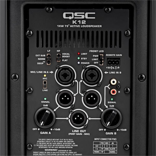 transmissie over het algemeen Kapel QSC K12 1000 watt actieve luidspreker - Crew Licht en Geluid