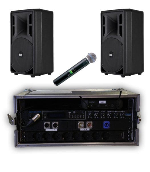 Compact audioset, draadloze usb en aansluiting mini jack met 2x 400w - Crew Licht en