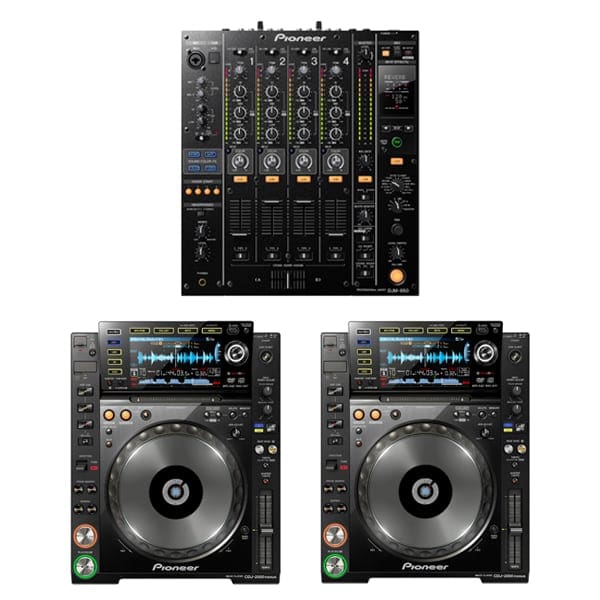 2 x Pioneer CDJ 2000 NXS, 1 x pioneer DJM 850 in cases - Crew